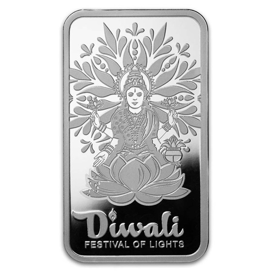1 oz Silver Bar - PAMP Suisse Diwali &amp; Sacred Cow (In Assay)