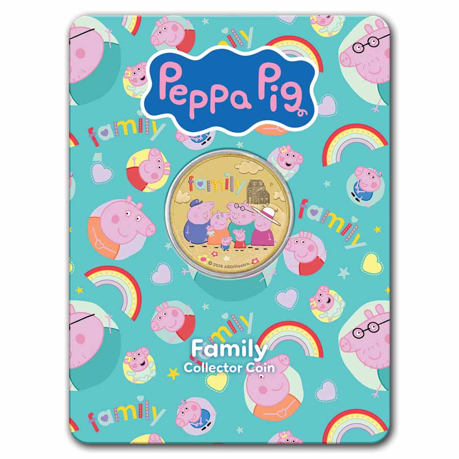 2026 Tuvalu Peppa Pig Colorized Family Collector Coin