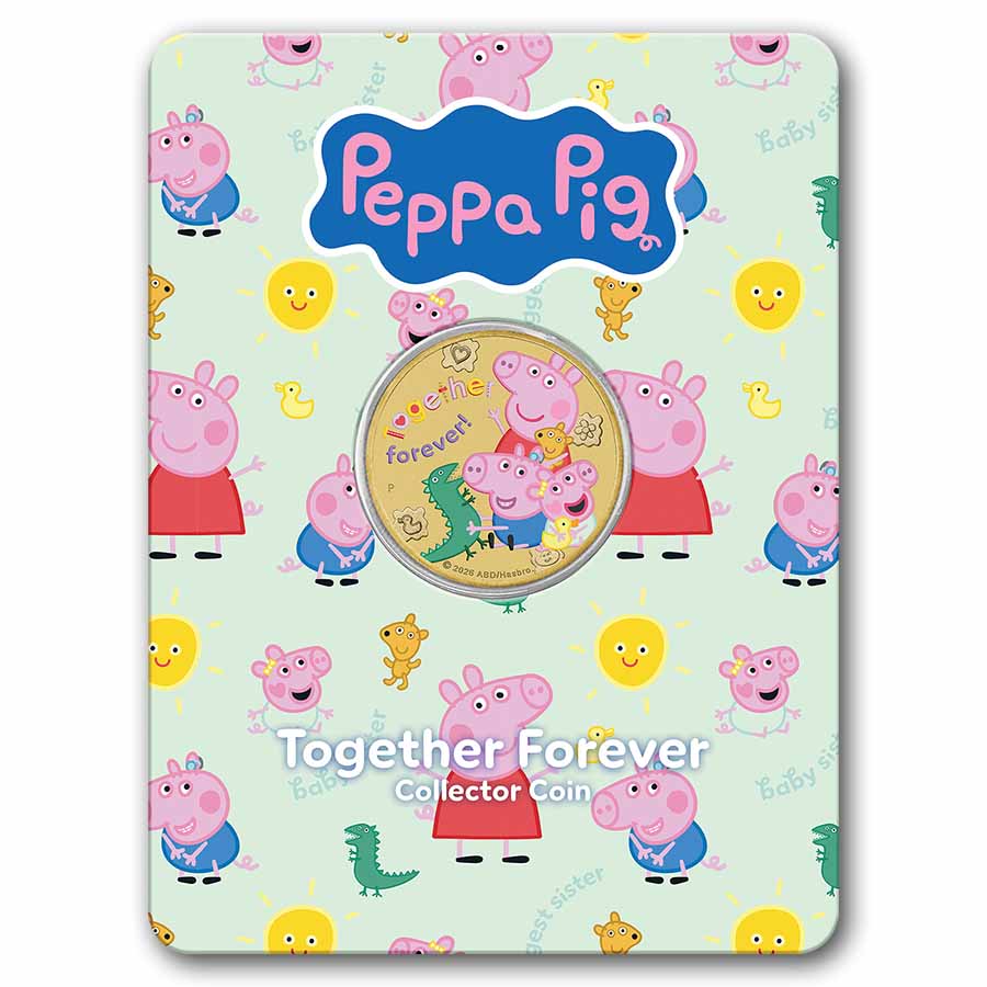 2026 TUV Peppa Pig Colorized Together Forever Collector Coin 2026 TUV Peppa Pig Colorized Together Forever Collector Coin