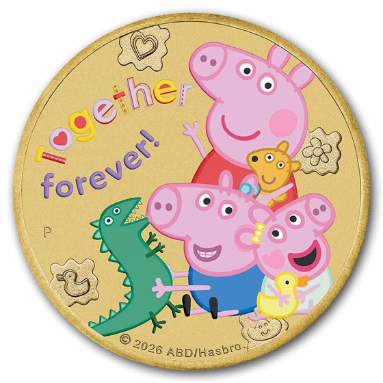 2026 TUV Peppa Pig Colorized Together Forever Collector Coin