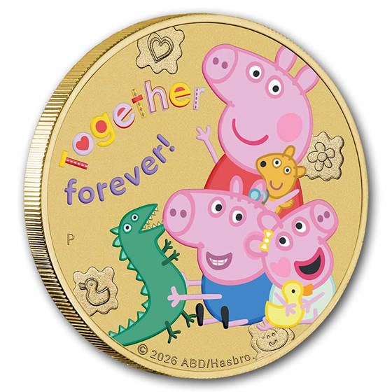 2026 TUV Peppa Pig Colorized Together Forever Collector Coin