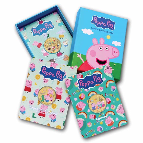 2026 TUV Peppa Pig Colorized Collector 3-Coin Set (Box)