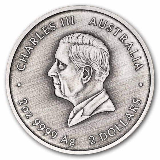 2026 Australia 2 oz Silver Colorized Turtle Utingat (Antiqued)