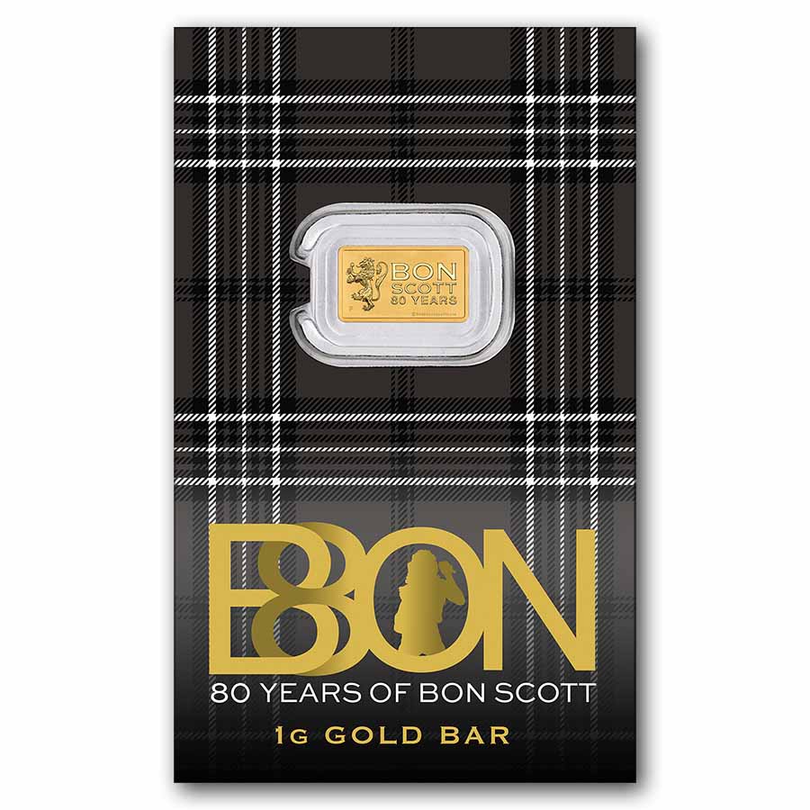 1 gram Gold 80th Anniversary Bon Scott Bar (In Assay) 1 gram Gold 80th Anniversary Bon Scott Bar (In Assay)