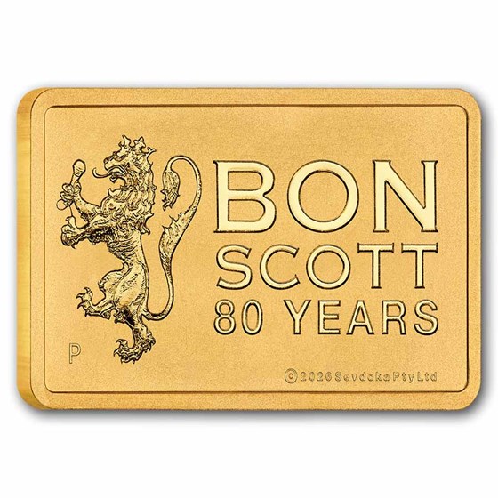 1 gram Gold 80th Anniversary Bon Scott Bar (In Assay)