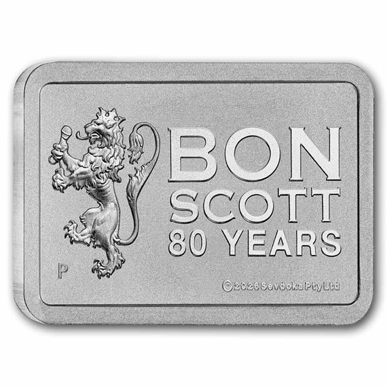 10 gram Silver AC/DC Bon Scott 80th Anniversary Bar (In Assay)