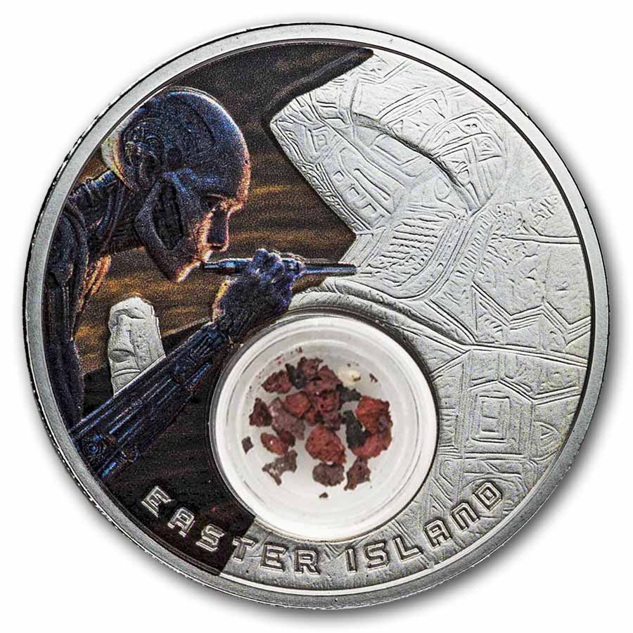 2026 1 oz Silver Built by Aliens: Easter Island (Colorized)