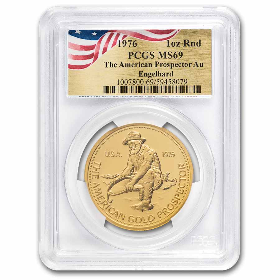 1 oz Gold Round - 1976 Engelhard Prospector MS-69 PCGS
