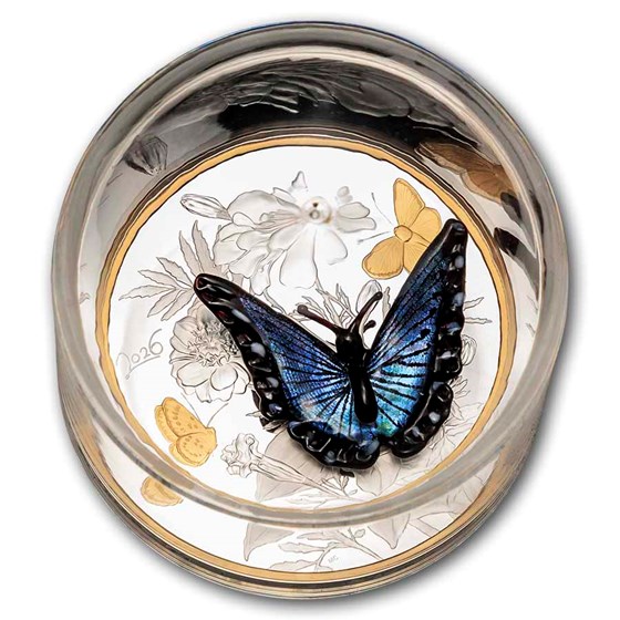 2026 Canada Silver Murano Silvery Blue Butterfly (Box/COA)