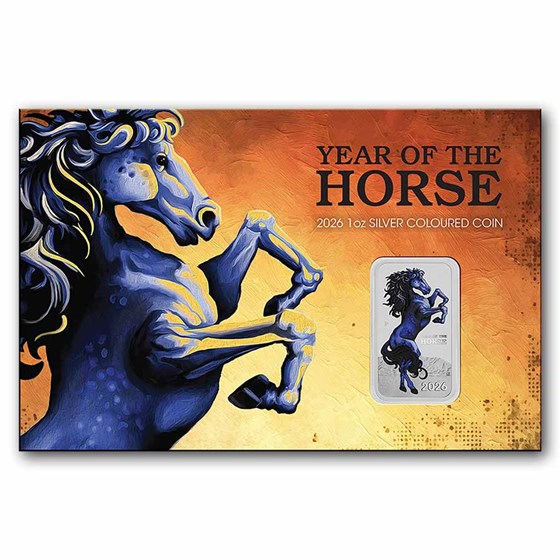 2026 AUS 1 oz Silver Colorized Rectangular Lunar Horse (In Assay)