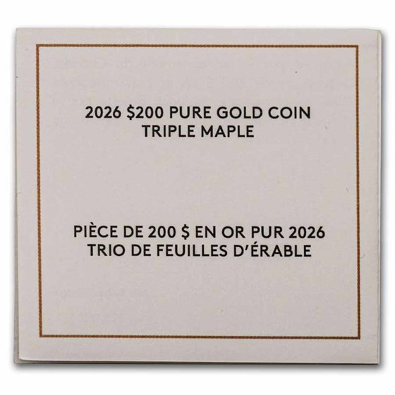 2026 Canada 1 oz Gold $200 Triple Maple Leaf (Box/COA)