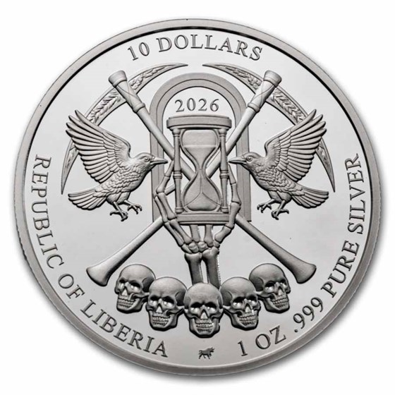 2026 Liberia 1 oz Silver Eternal Darkness The Grim Reaper: Charon
