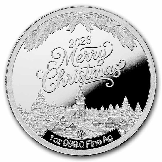1 oz Silver Colorized Round - Christmas Year of the Horse