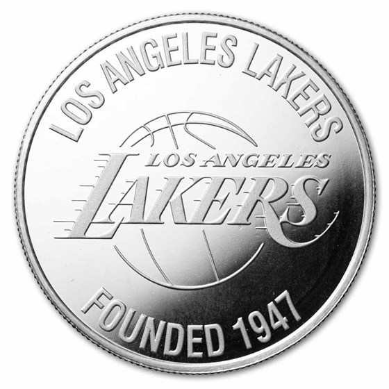 NBA Los Angeles Lakers 1 oz Silver Round (w/Box)