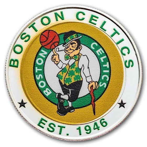 NBA Boston Celtics 1 oz Silver Colorized Round (w/Box)