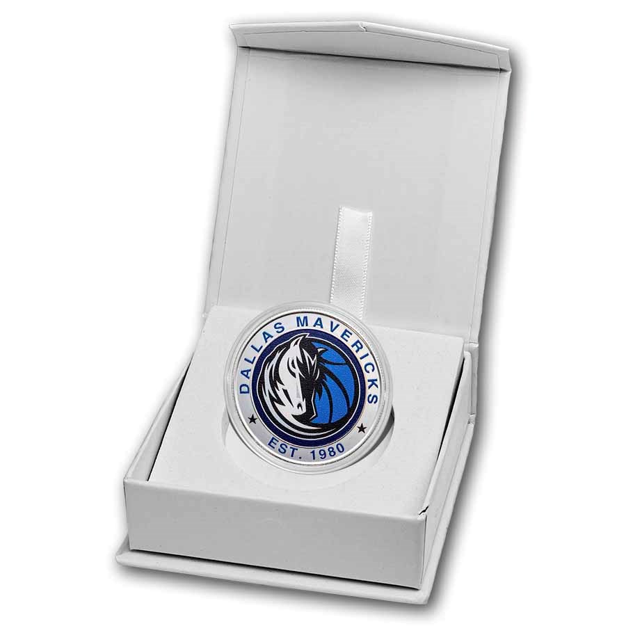 NBA Dallas Mavericks 1 oz Silver Colorized Round (w/Box)