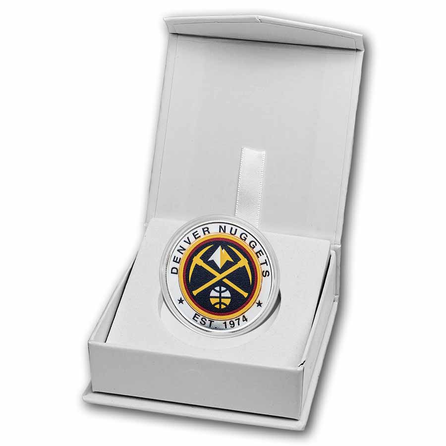 NBA Denver Nuggets 1 oz Silver Colorized Round (w/Box)
