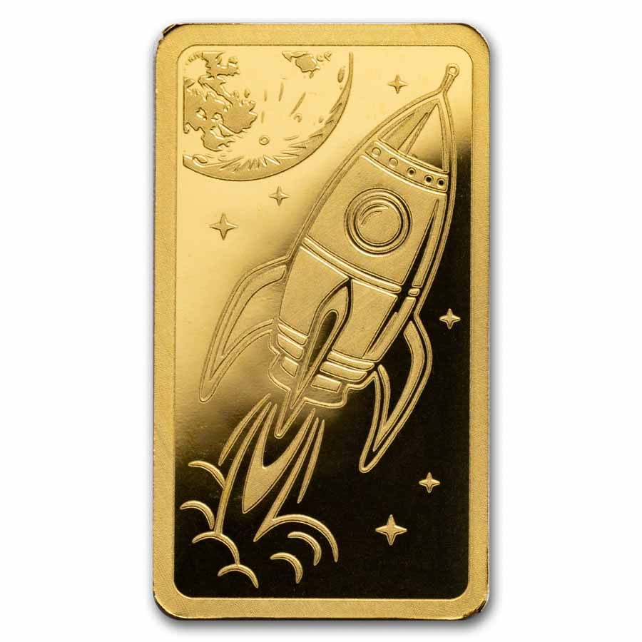 2026 Liberia 1/200 oz Gold Retro Rocket Coin Bar