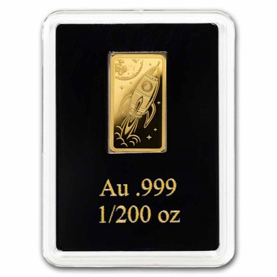 2026 Liberia 1/200 oz Gold Retro Rocket Coin Bar