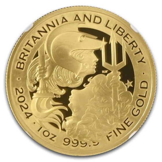 2024 Great Britain 1 oz Gold Britannia &amp; Liberty PF-70 UCAM NGC