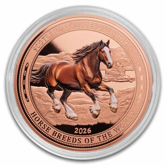 2026 Liberia 5 oz Copper Clydesdale Horse (COA)