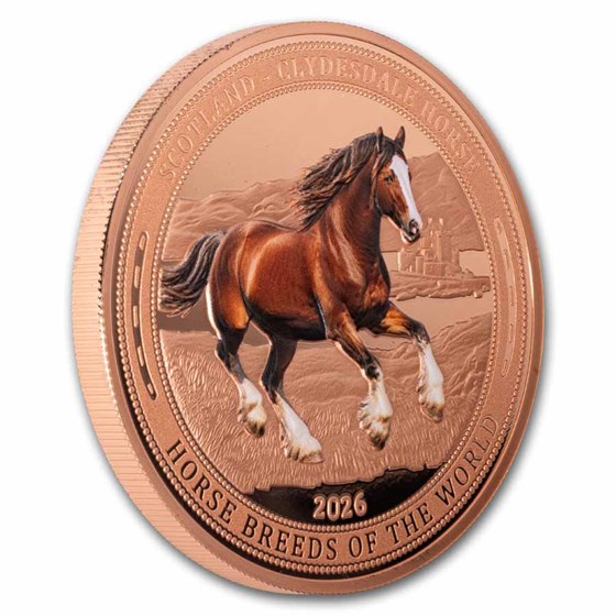2026 Liberia 5 oz Copper Clydesdale Horse (COA)