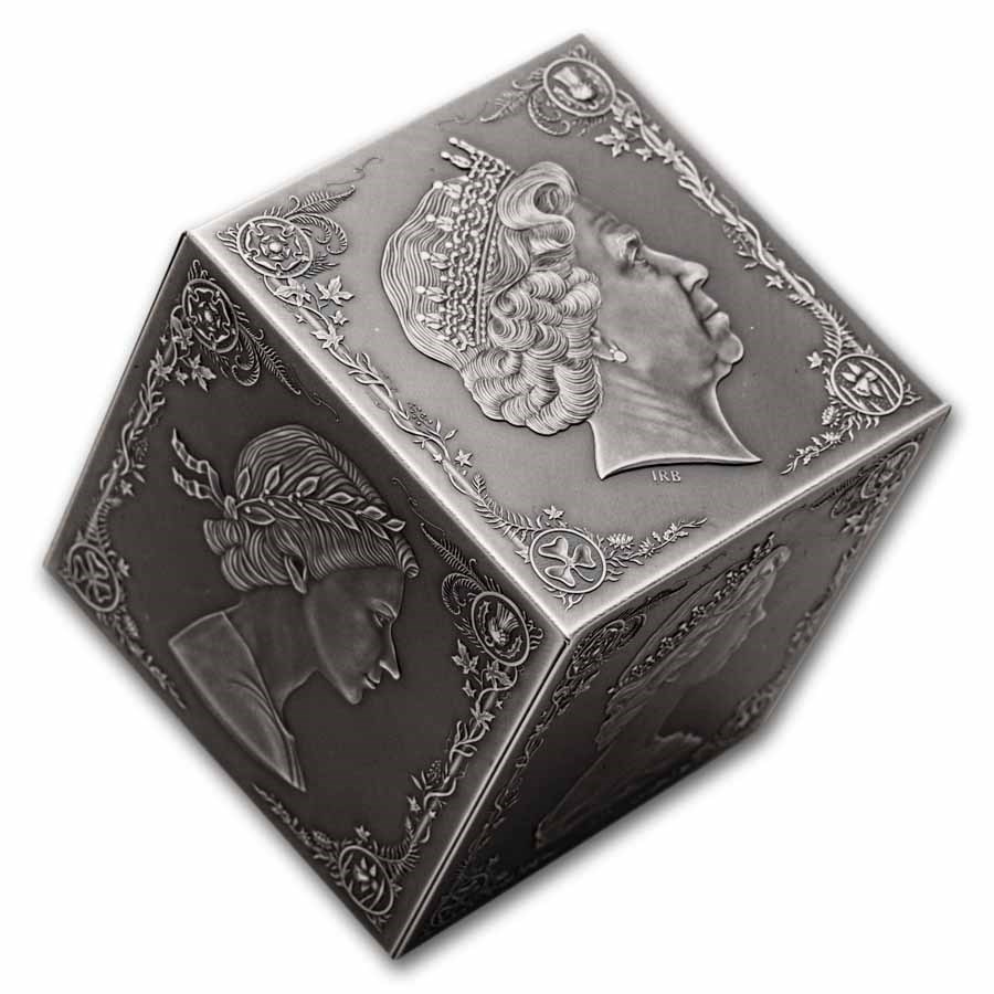 2026 Solomon Isl. 6 oz Silver Queen Elizabeth II Cube Shaped Coin