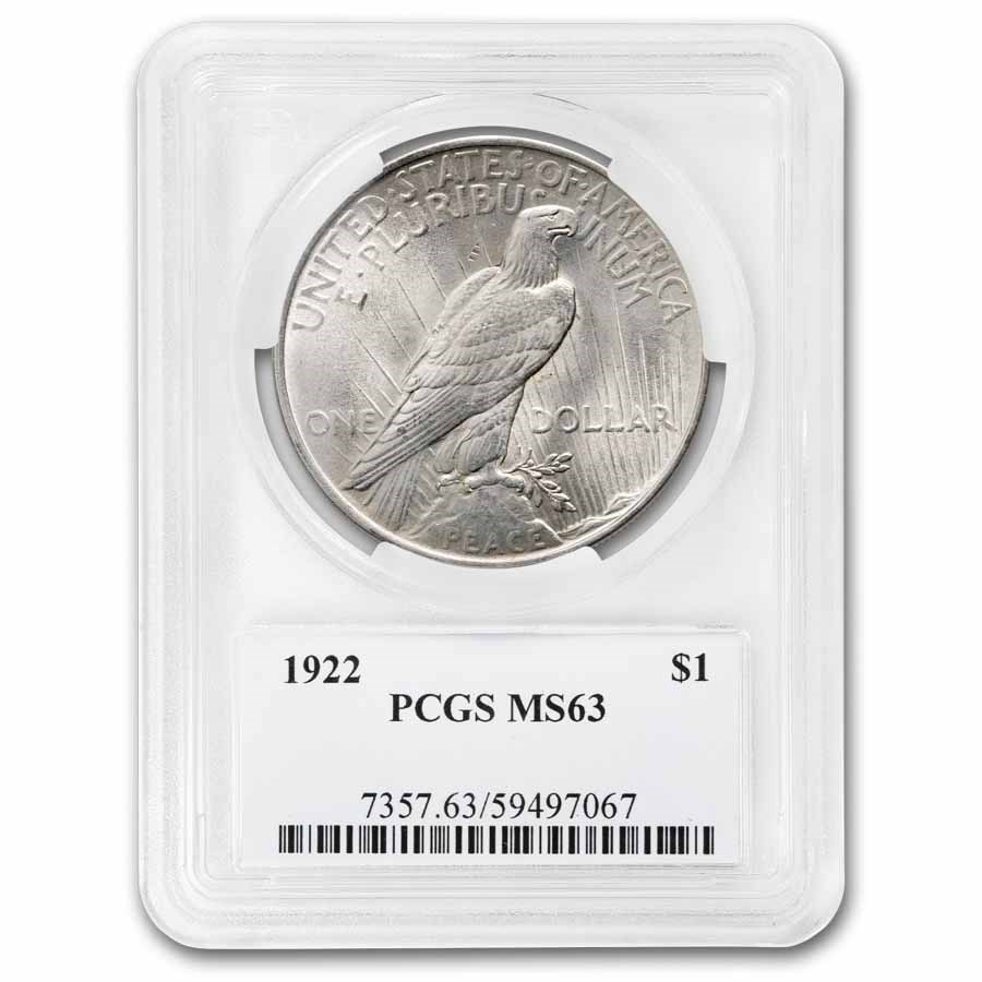 1922-1935 Peace Dollars MS-63 PCGS (250th Anniversary)