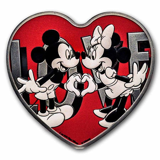 2018 Niue 1 oz Silver $2 Disney Heart-Shaped Love PF-70 UCAM NGC