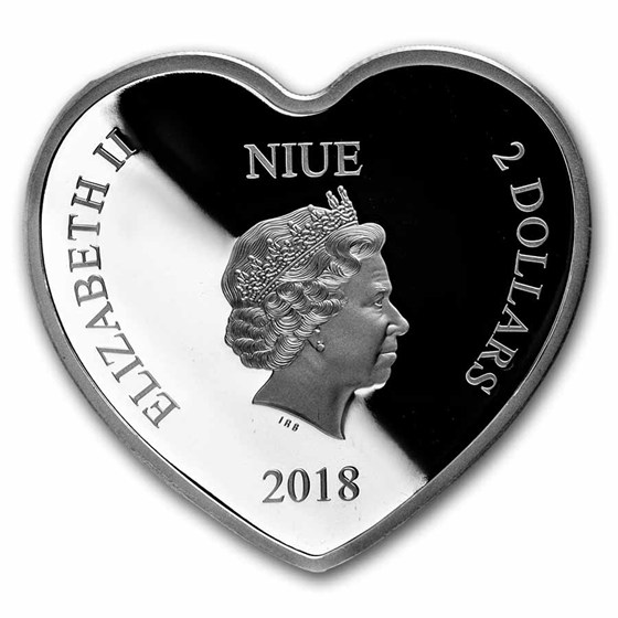 2018 Niue 1 oz Silver $2 Disney Heart-Shaped Love PF-70 UCAM NGC