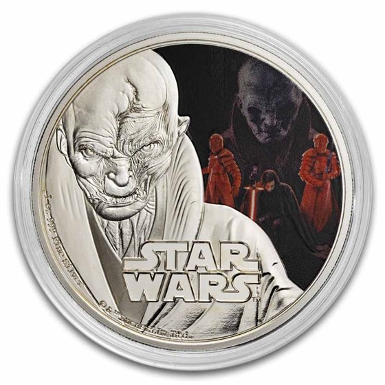 2017 Niue 1 oz Silver $2 Star Wars Snoke Colorized (Coin Only)