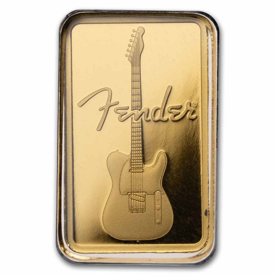 1 gram Gold Bar - PAMP Fender 80th Anniversary 1 gram Gold Bar - PAMP Fender 80th Anniversary