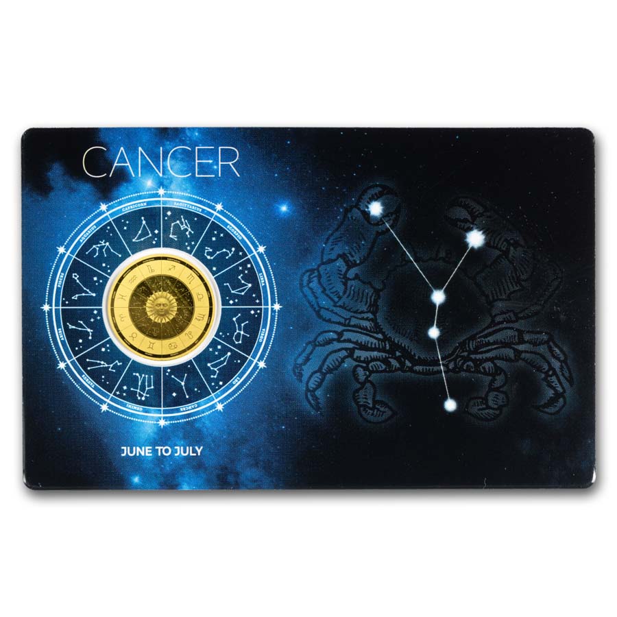 1/1000 oz Gold Round - Zodiacs - Cancer (In Assay)