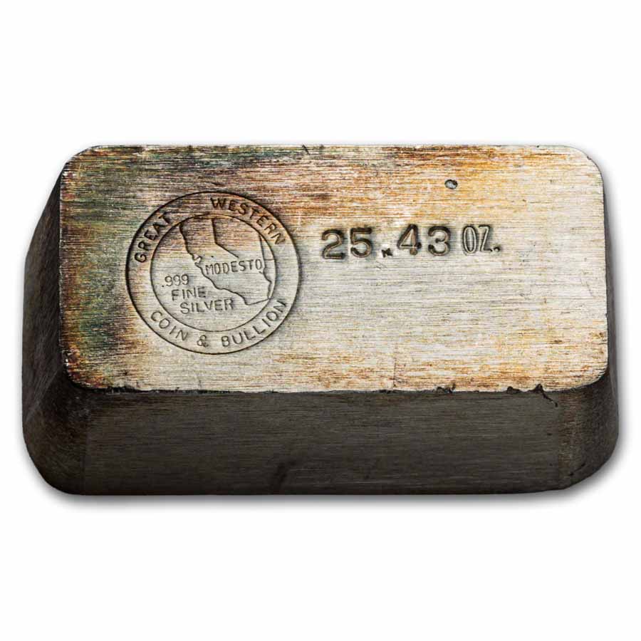 25.43 oz Silver Bar - Great Western Coin &amp; Bullion