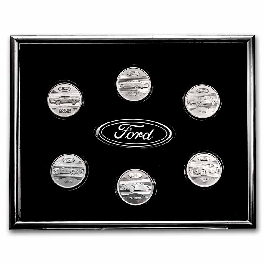 1 oz Silver Round - Ford Classic Cars 6-Round Set (Ford Frame) 1 oz Silver Round - Ford Classic Cars 6-Round Set (Ford Frame)