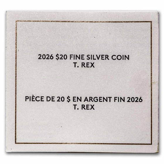 2026 Canada 1 oz Silver $20 Tyrannosaurus Rex