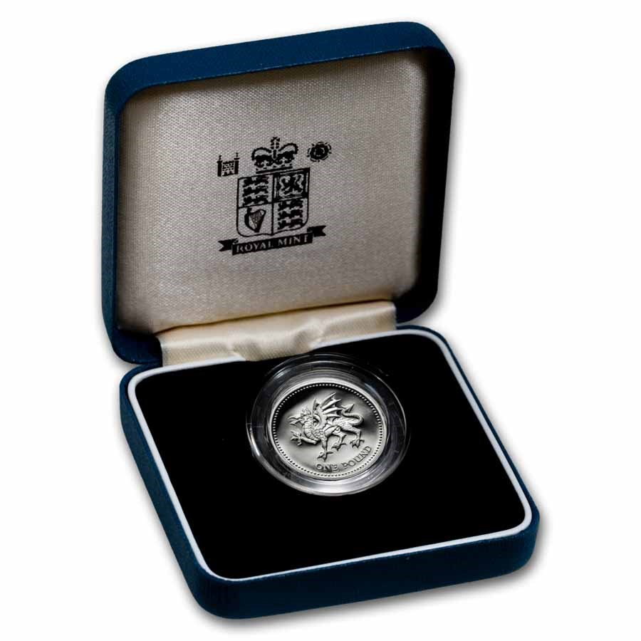 1983-2002 United Kingdom Silver £1 Proof (w/Box & COA)