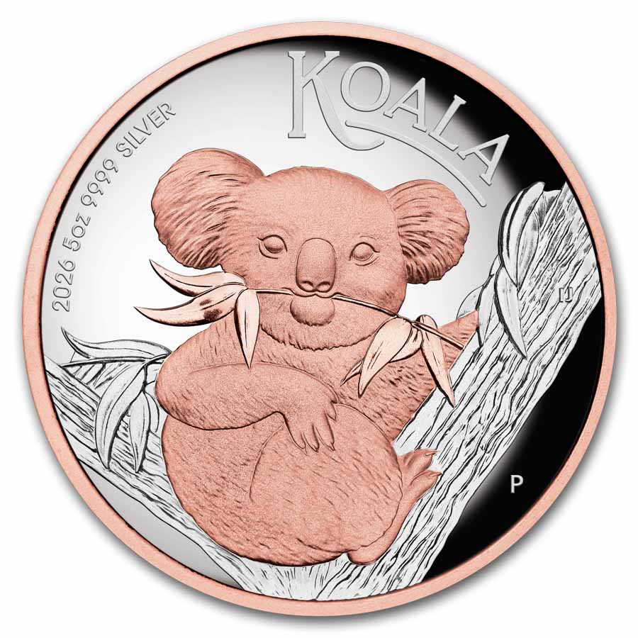 2026 Australia 5 oz Silver Gilded Koala Proof (High Relief)