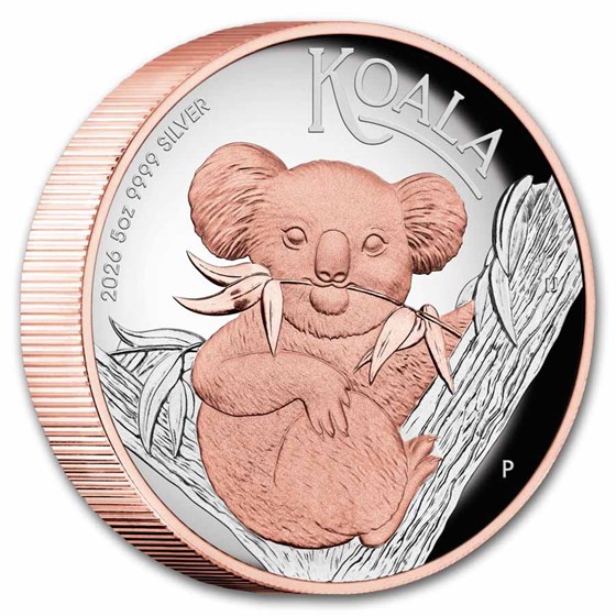 2026 Australia 5 oz Silver Gilded Koala Proof (High Relief)