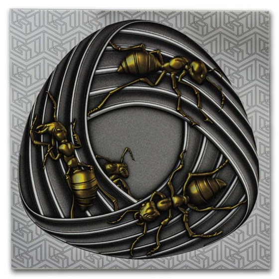 2026 Liberia 1 oz Silver Möbius Strip Ants Shaped Coin