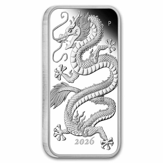 2026 Australia 1 oz Silver Rectangular Dragon Proof