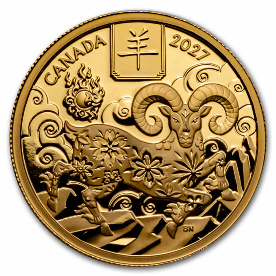 2027 Canada Gold $100 Year of the Goat Proof (Box/COA)