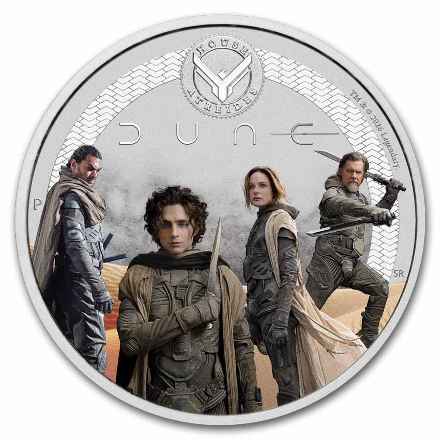 2026 TUV 1/2 oz Silver Colorized Dune Coin House Atreides (Box)