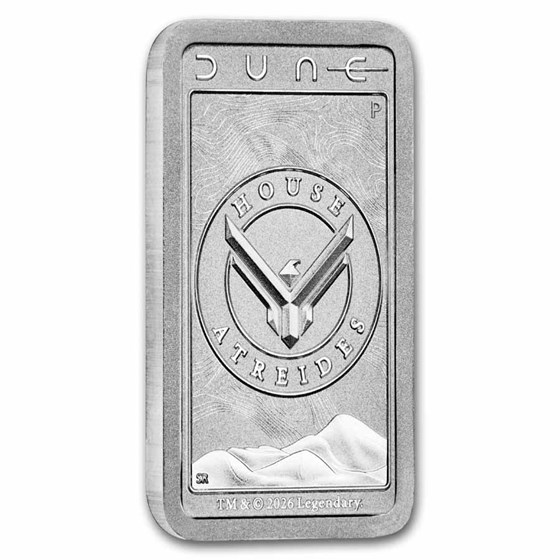 10 gram Silver Dune House Atreides Bar in Assay