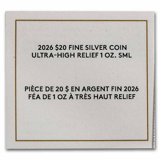2026 Canada 1 oz Silver $20 Ultra High Relief Silver Maple Leaf