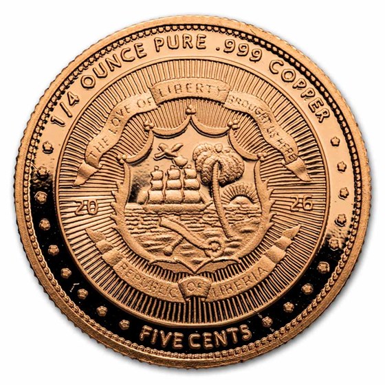 2026 Liberia 4-Coin Copper Vintage Libertad Fractional Set