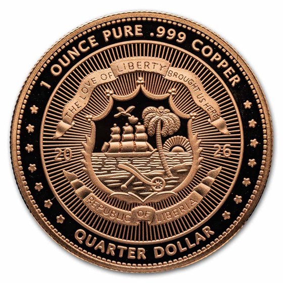 2026 Liberia 4-Coin Copper Vintage Libertad Fractional Set