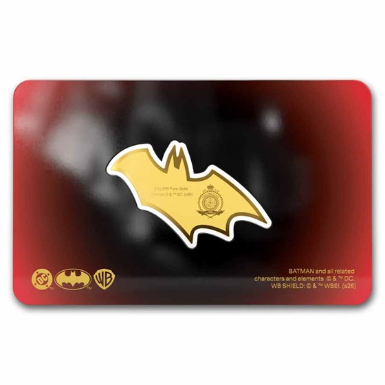 2026 Niue 1/10 gram Gold $1 Shaped Batman Logo