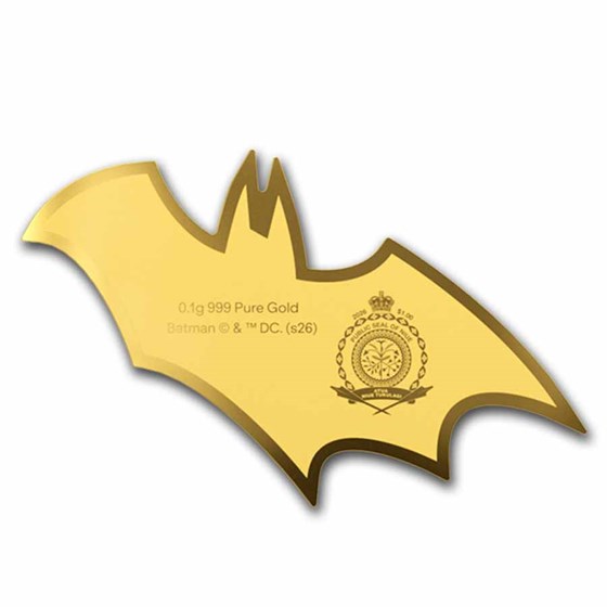 2026 Niue 1/10 gram Gold $1 Shaped Batman Logo