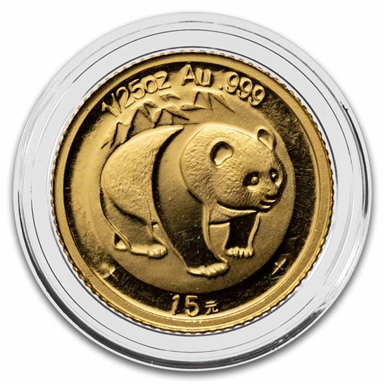 2007 China 1/25 oz Gold Panda Proof (25th Anniv, 1983)